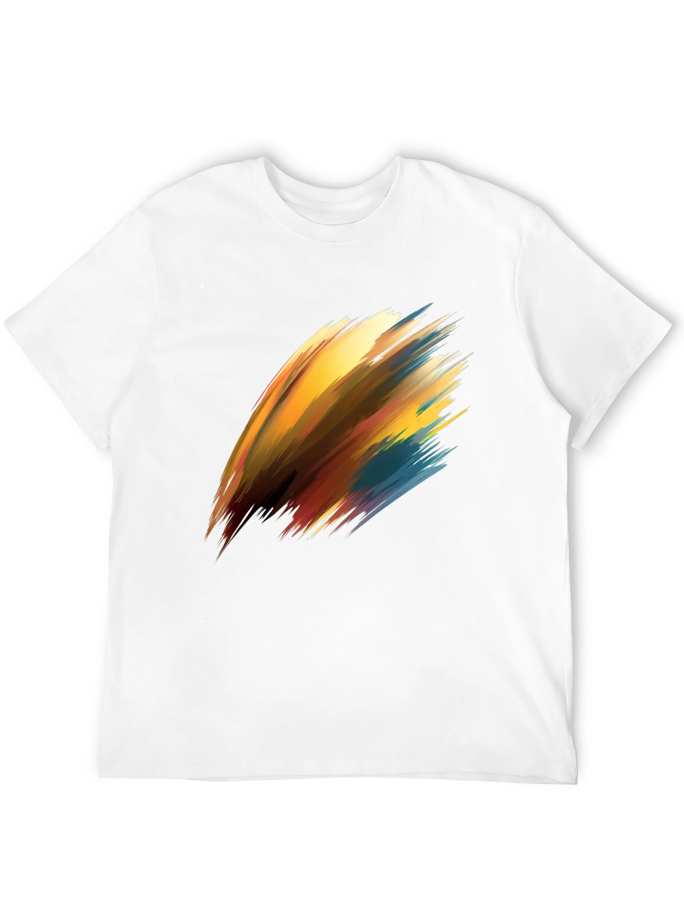 Abstract Brush Stroke Graphic Black T-Shirt