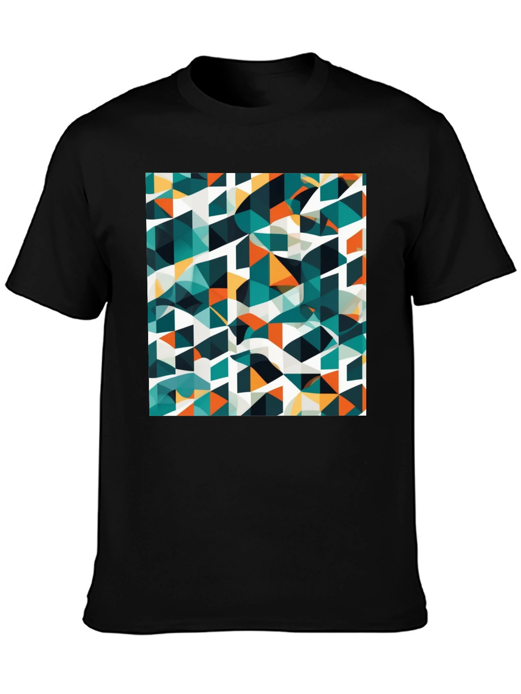 Abstract Geometric Triangle Print Mens T-Shirt