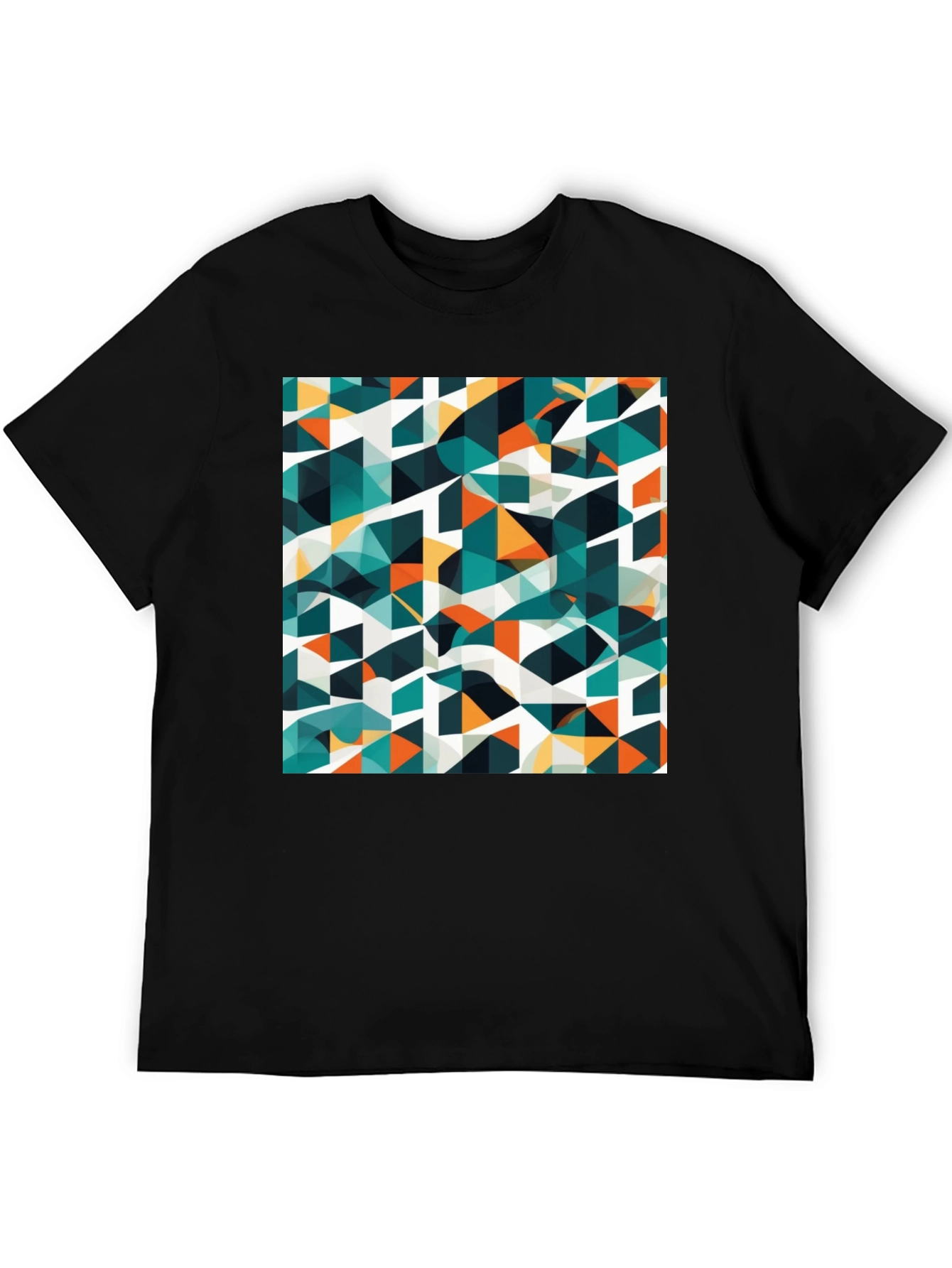 Abstract Geometric Triangle Print Mens T-Shirt