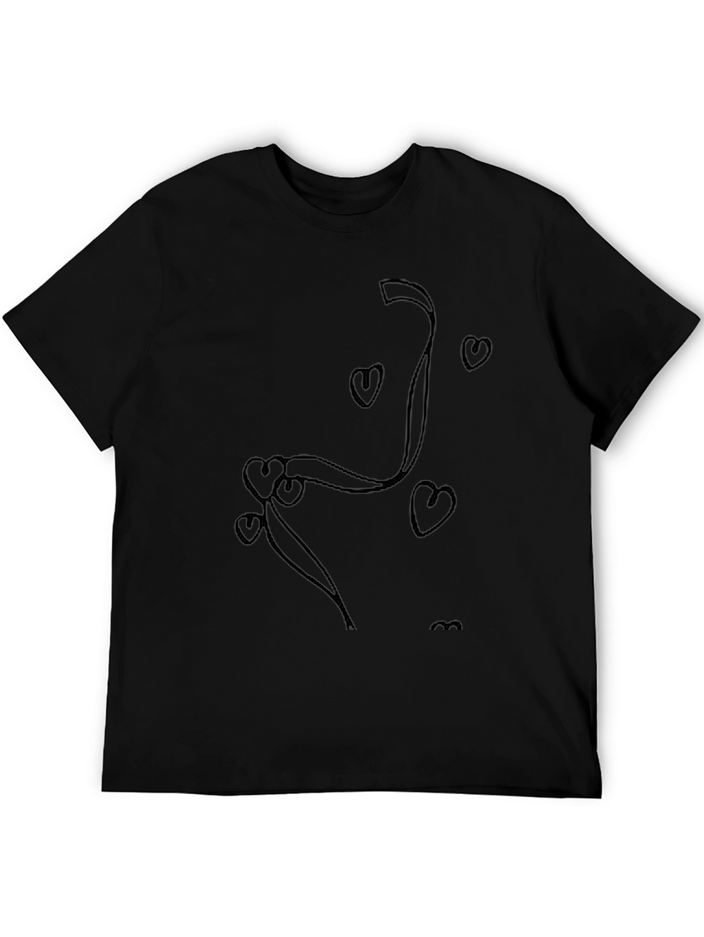 Heart Ribbon Graphic Black T-Shirt