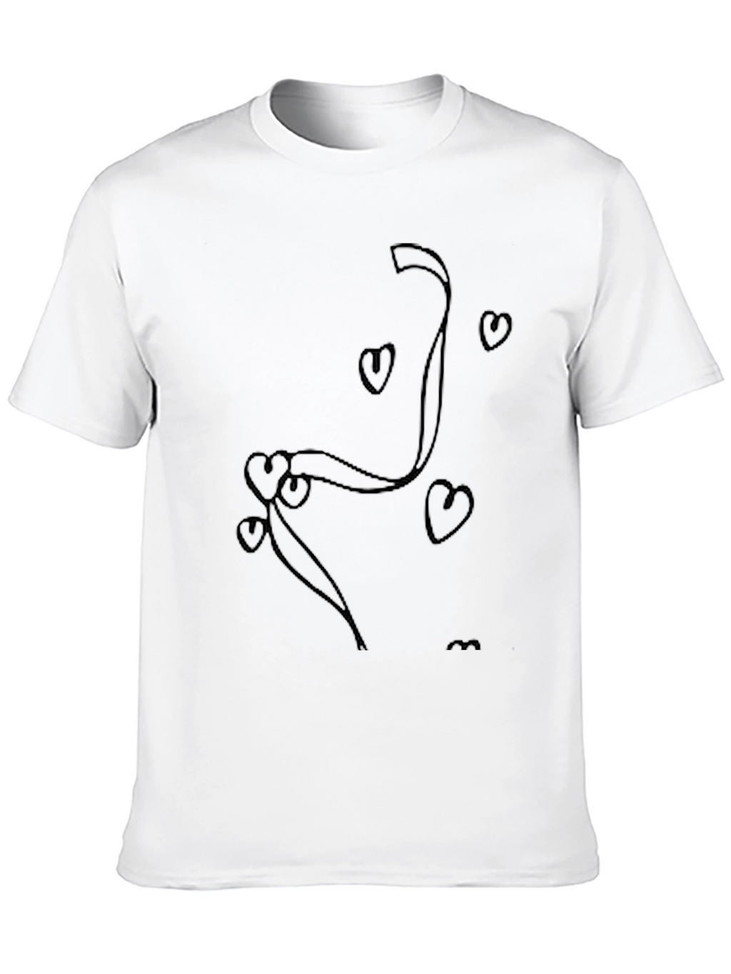 Heart Ribbon Graphic Black T-Shirt