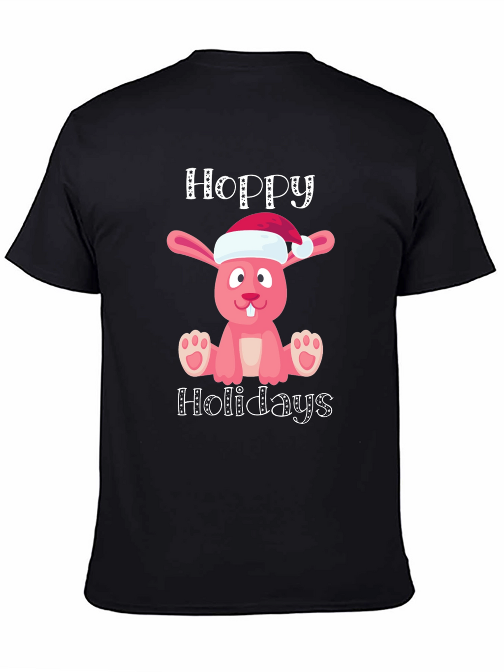 Hoppy Holidays Pink Bunny Christmas T-Shirt