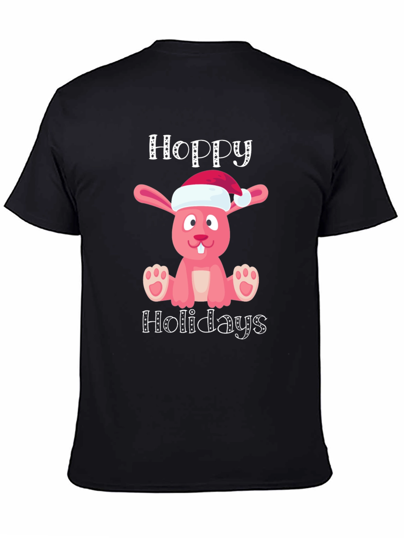 Hoppy Holidays Pink Bunny Christmas T-Shirt