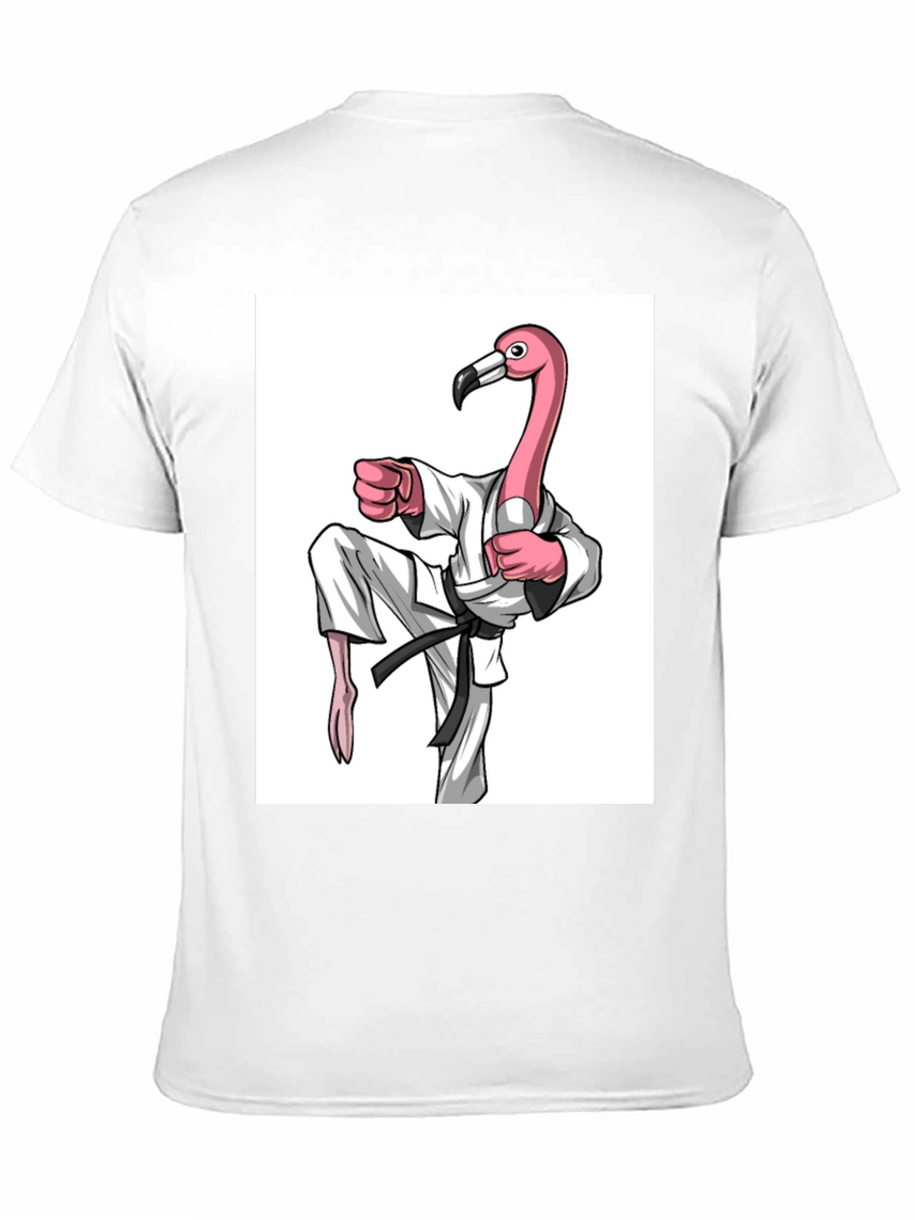 Karate Flamingo Black T-Shirt - Unique Graphic Tee