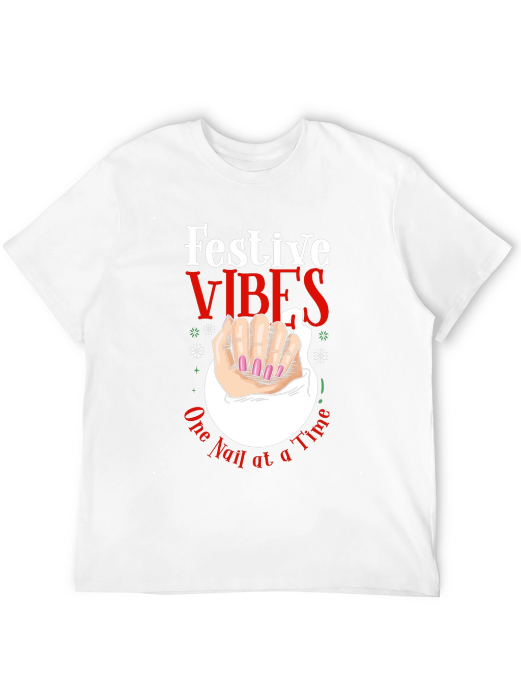 Festive Vibes Nail Art Graphic Tee