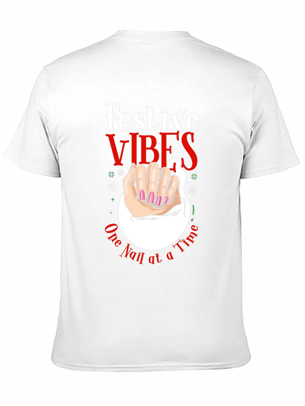 Festive Vibes Nail Art Graphic Tee