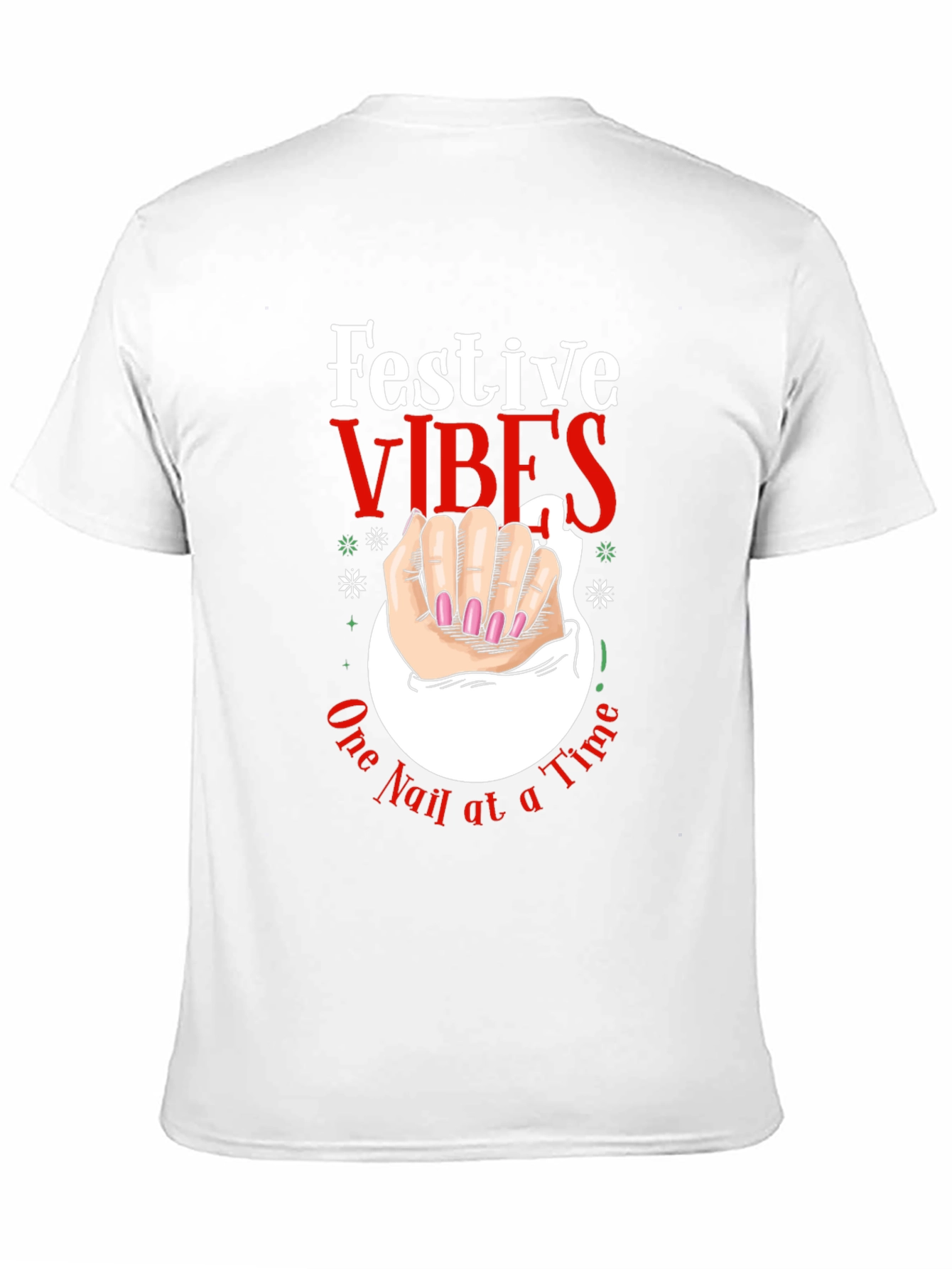Festive Vibes Nail Art Graphic Tee