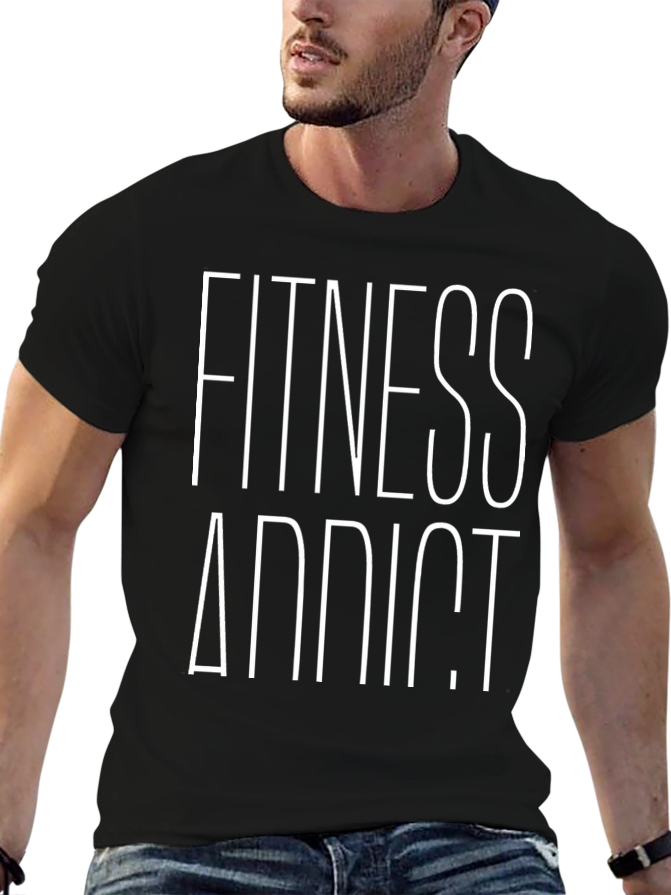 Fitness Addict Black T-Shirt - Workout Apparel