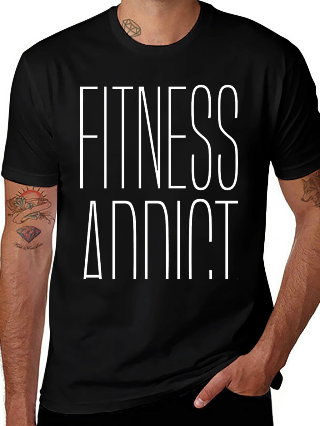 Fitness Addict Black T-Shirt - Workout Apparel