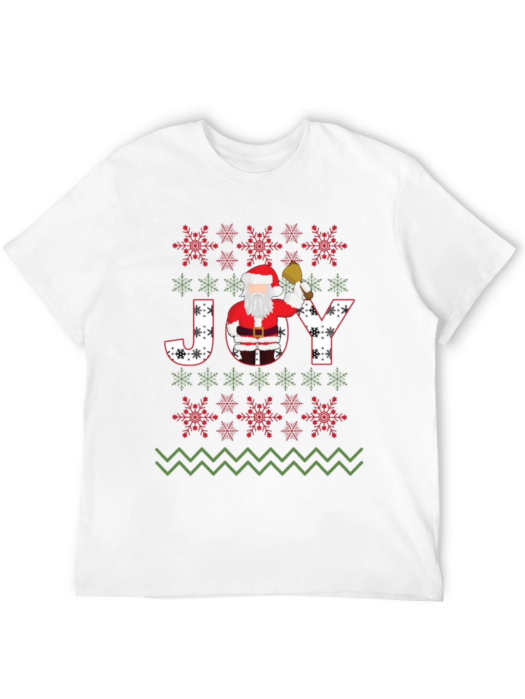 Christmas JOY Santa T-Shirt Festive Holiday Tee