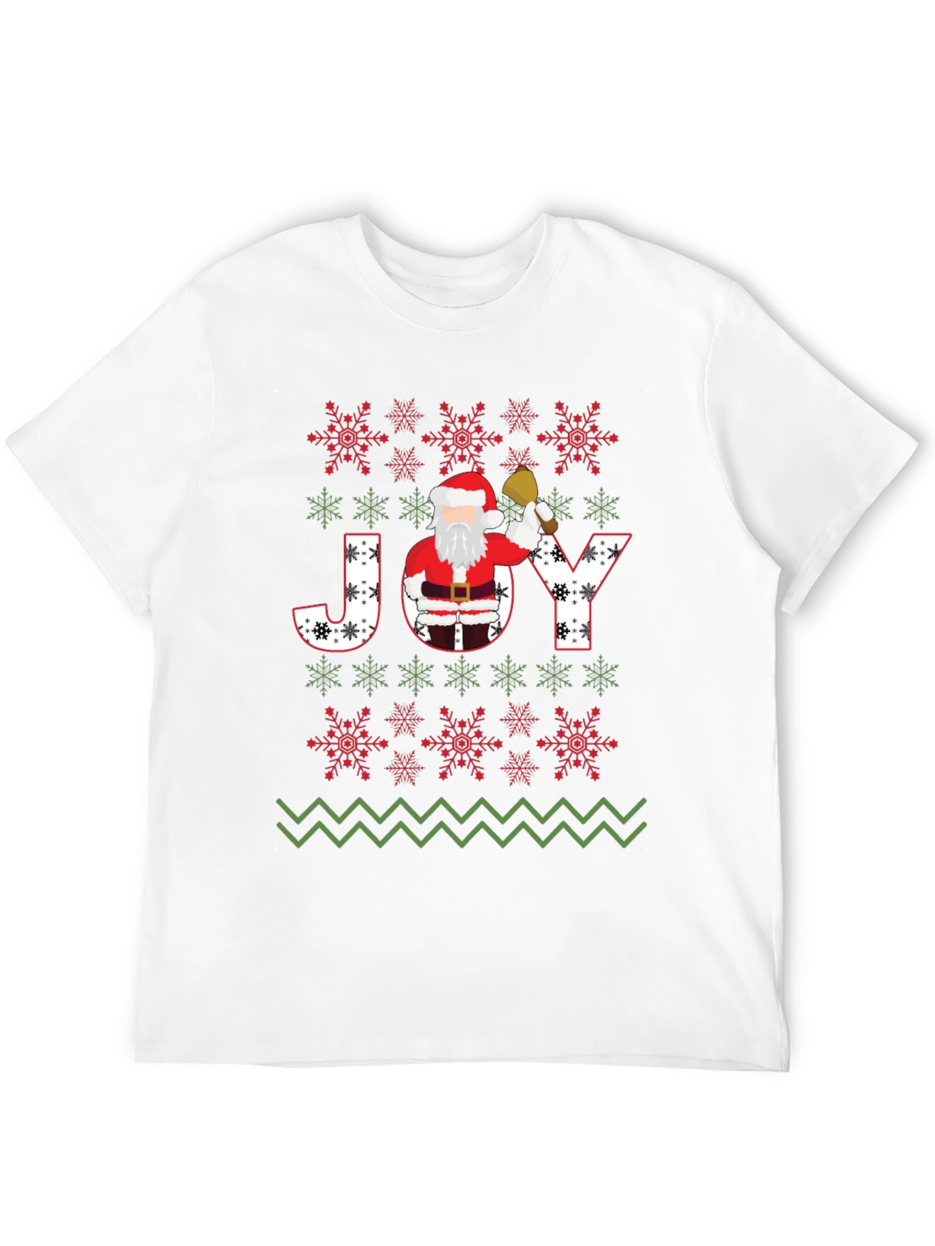 Christmas JOY Santa T-Shirt Festive Holiday Tee