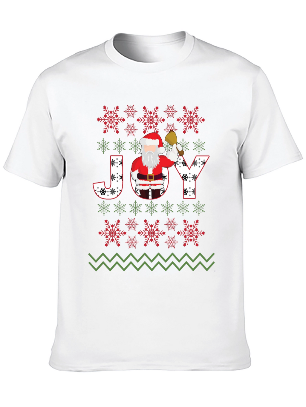 Christmas JOY Santa T-Shirt Festive Holiday Tee