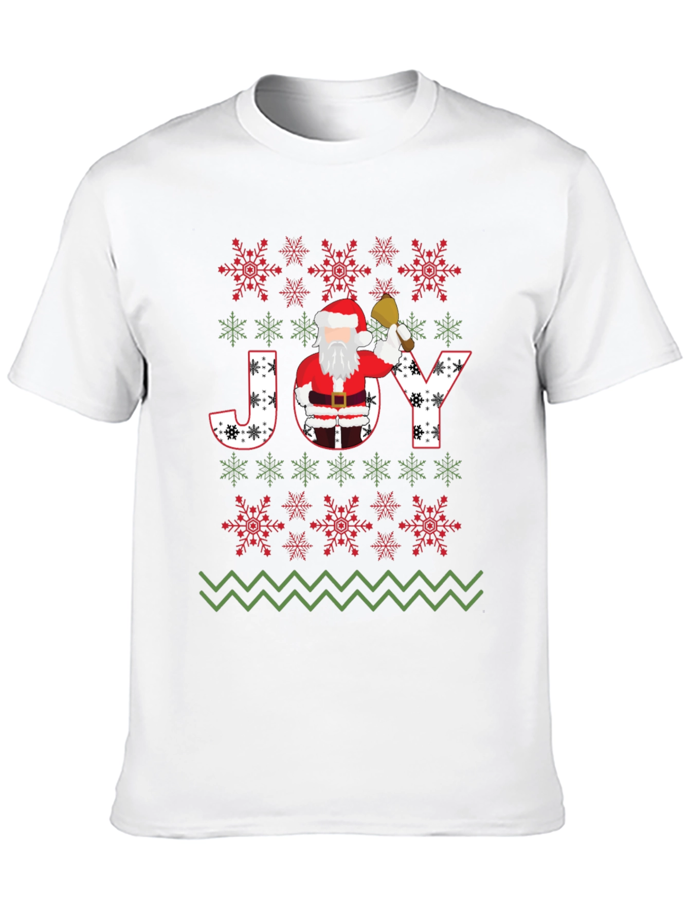 Christmas JOY Santa T-Shirt Festive Holiday Tee