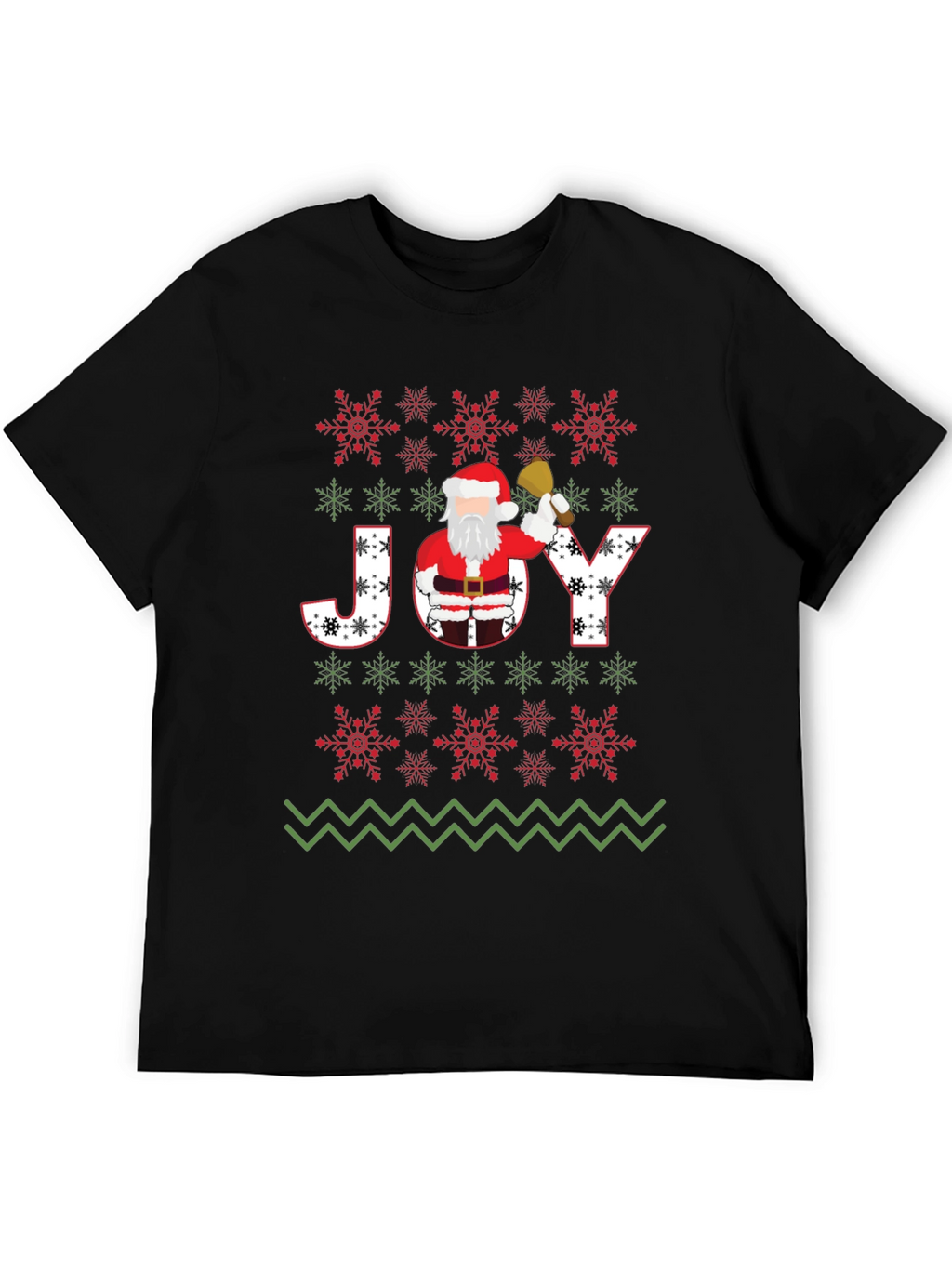 Christmas JOY Santa T-Shirt Festive Holiday Tee