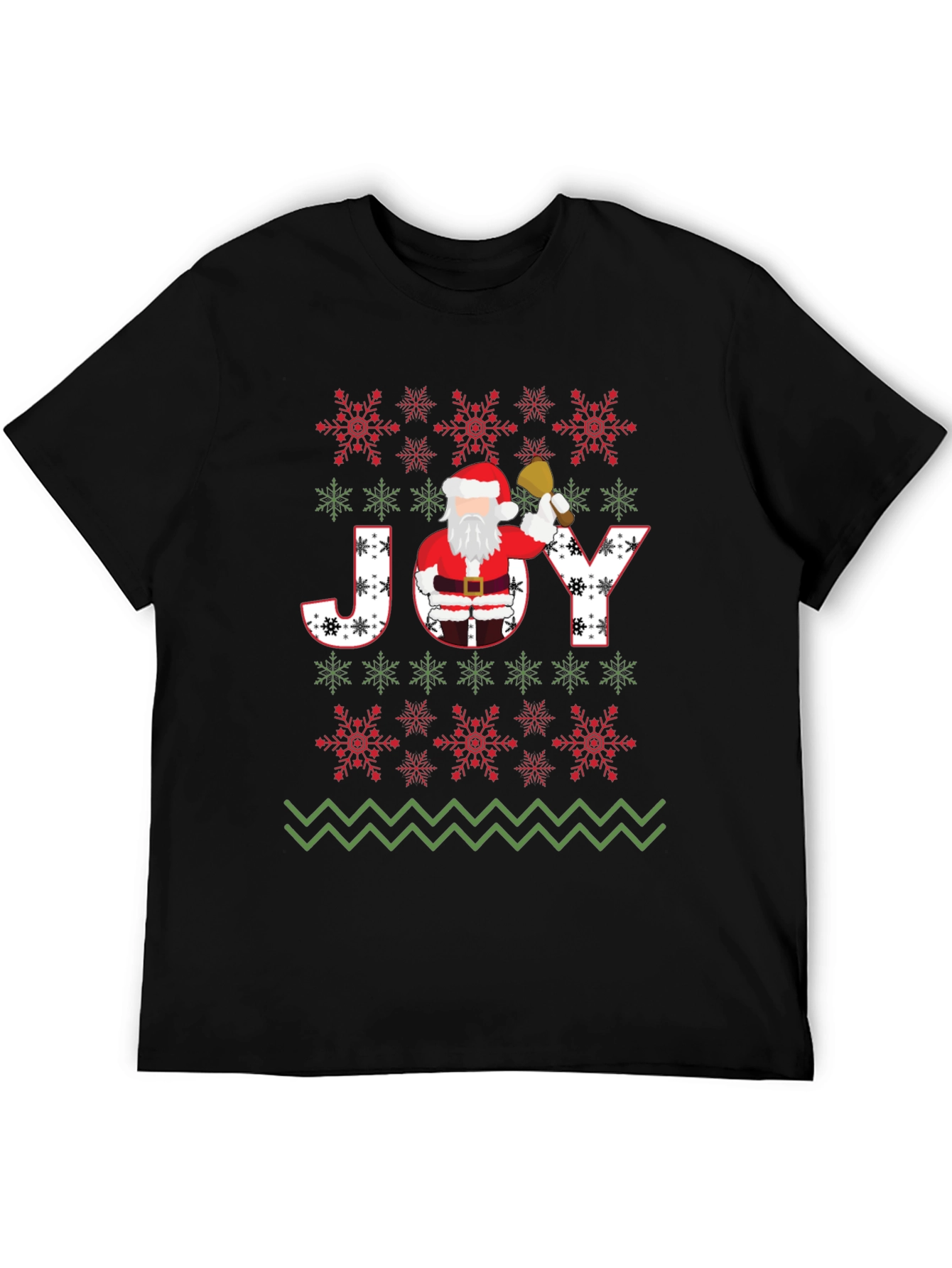 Christmas JOY Santa T-Shirt Festive Holiday Tee