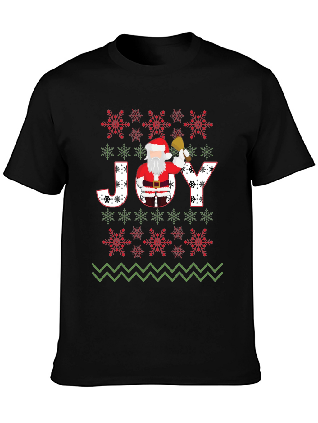 Christmas JOY Santa T-Shirt Festive Holiday Tee