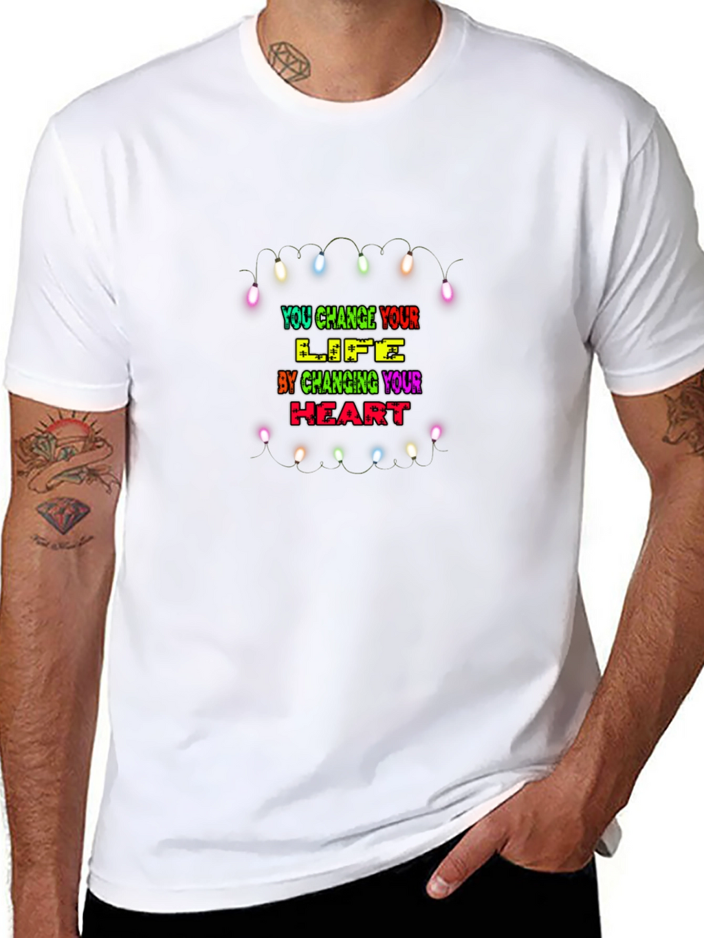 Change Your Heart Graphic Tee - Black Casual T-Shirt