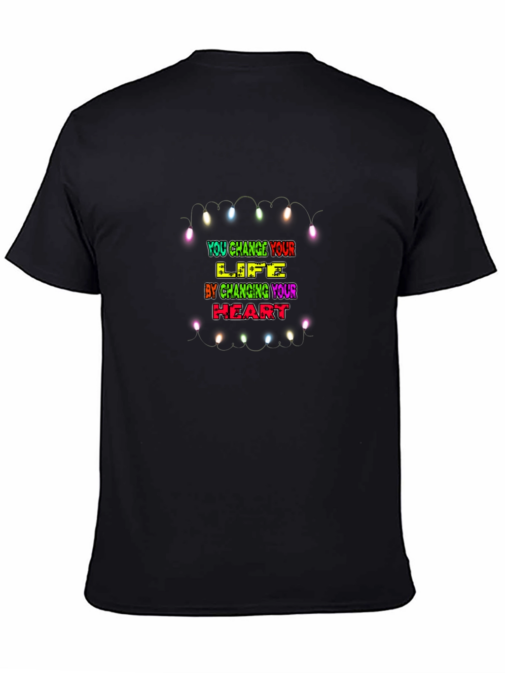 Change Your Heart Graphic Tee - Black Casual T-Shirt