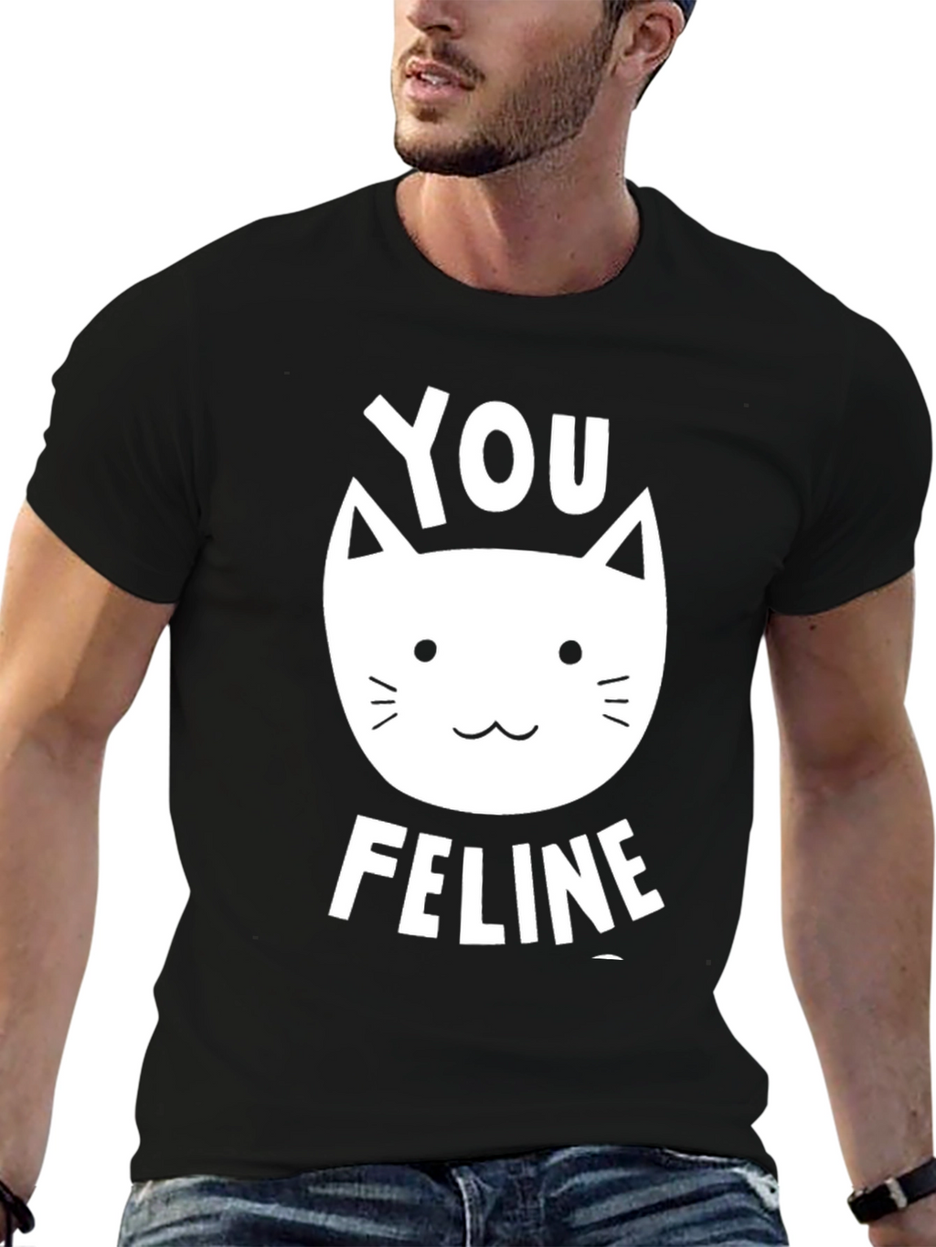 You Feline T-Shirt - Black Graphic Tee