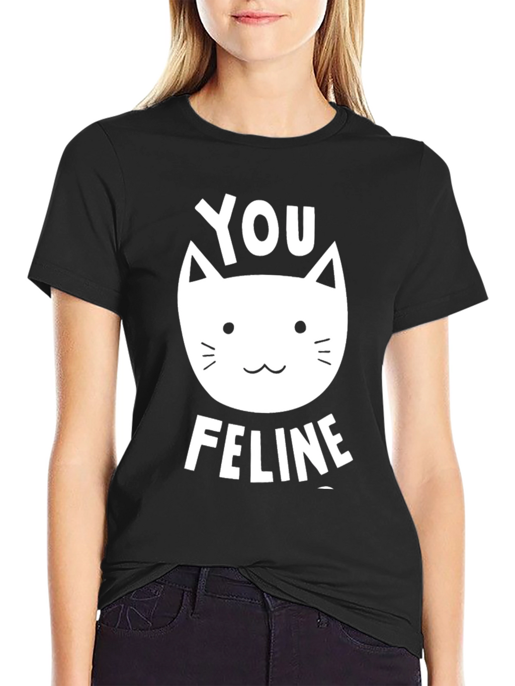 You Feline T-Shirt - Black Graphic Tee