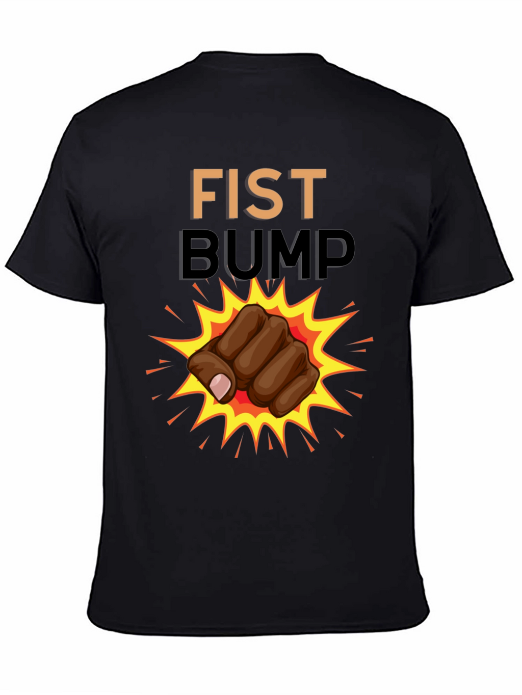 Fist Bump Graphic T-Shirt - Casual Black Tee
