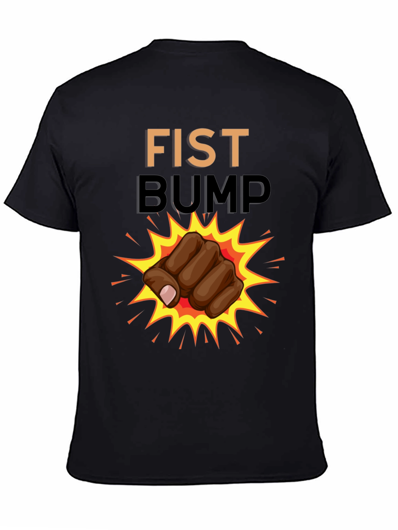 Fist Bump Graphic T-Shirt - Casual Black Tee