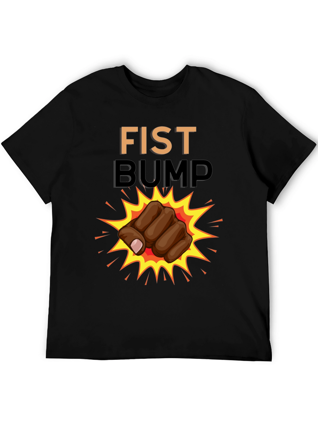 Fist Bump Graphic T-Shirt - Casual Black Tee