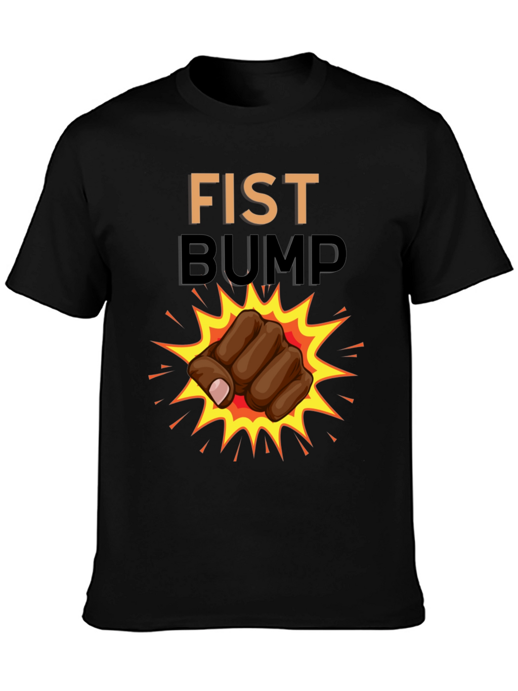 Fist Bump Graphic T-Shirt - Casual Black Tee