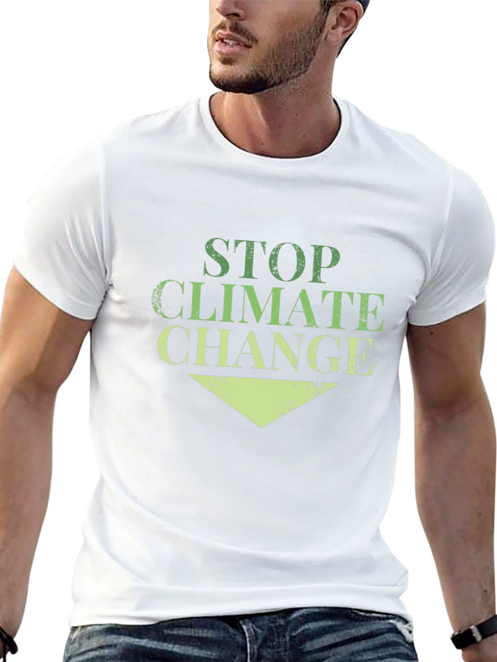 Stop Climate Change Black Cotton Tee