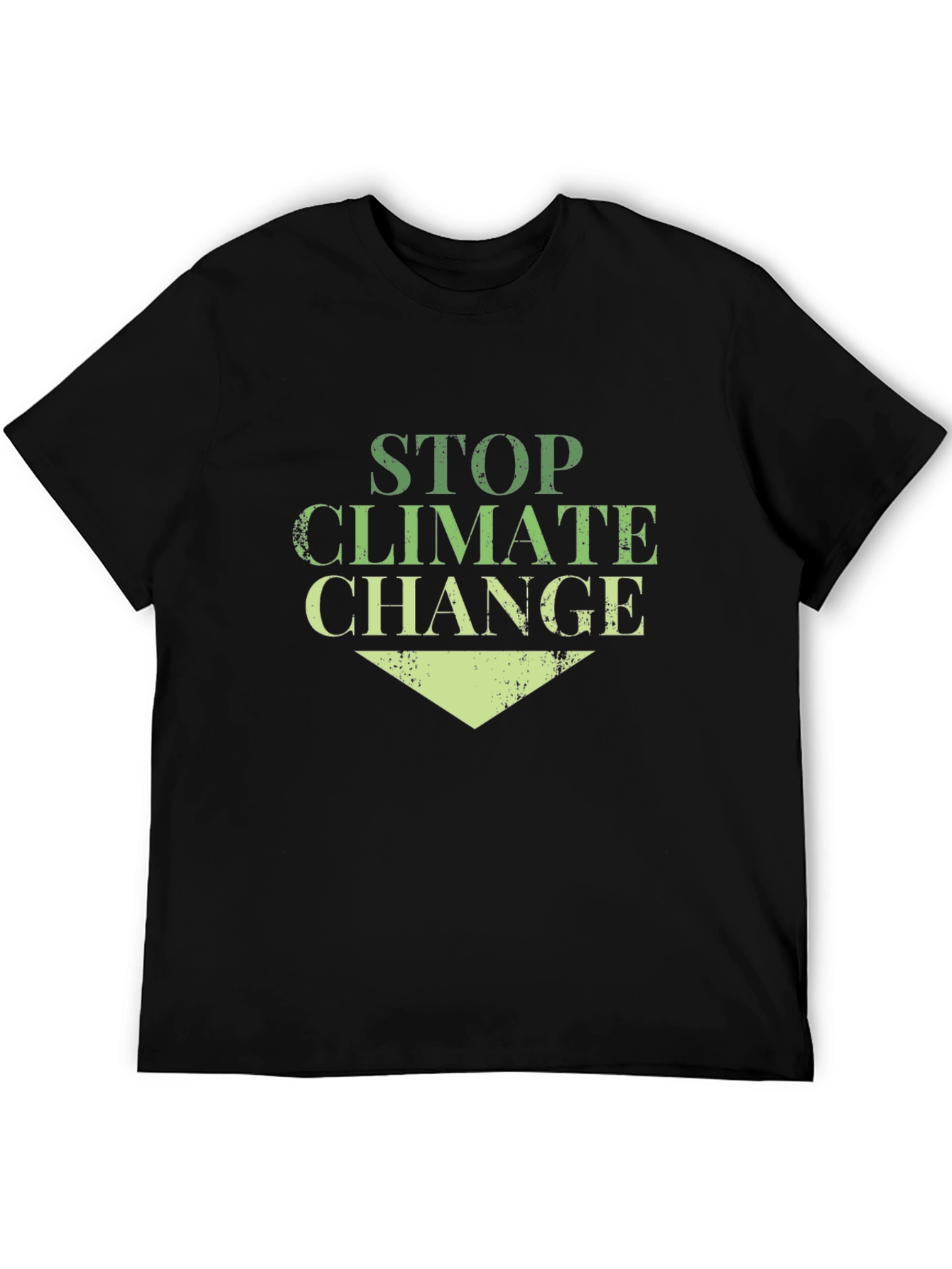 Stop Climate Change Black Cotton Tee