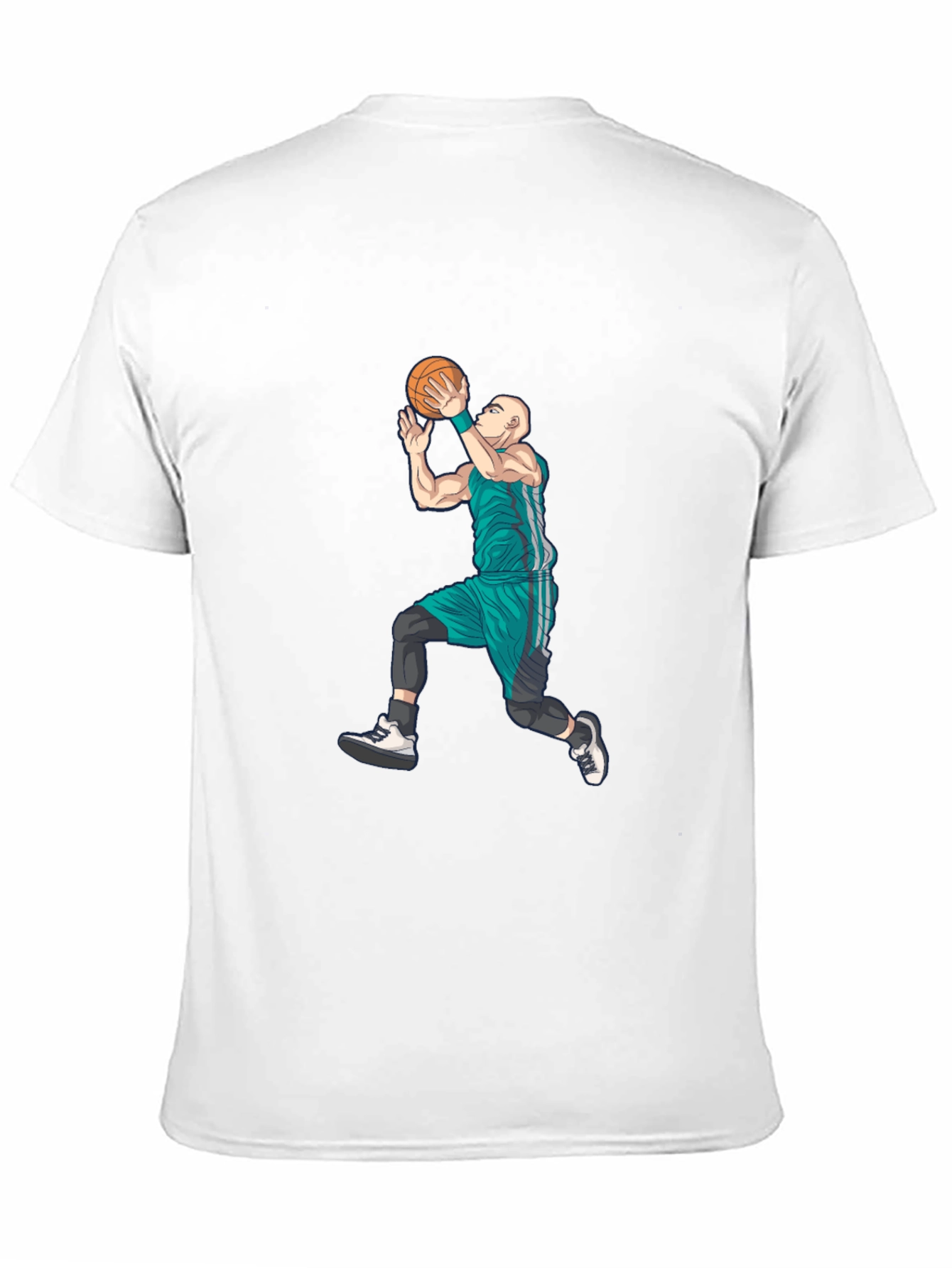 Basketball Player Graphic Tee - Black Cotton Blend