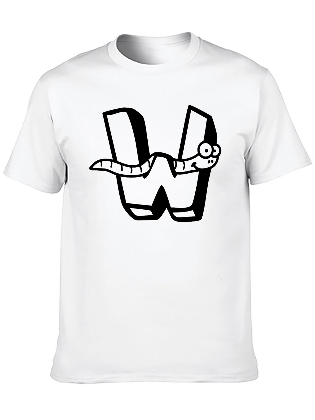 Worm Letter W Graphic Print T-Shirt