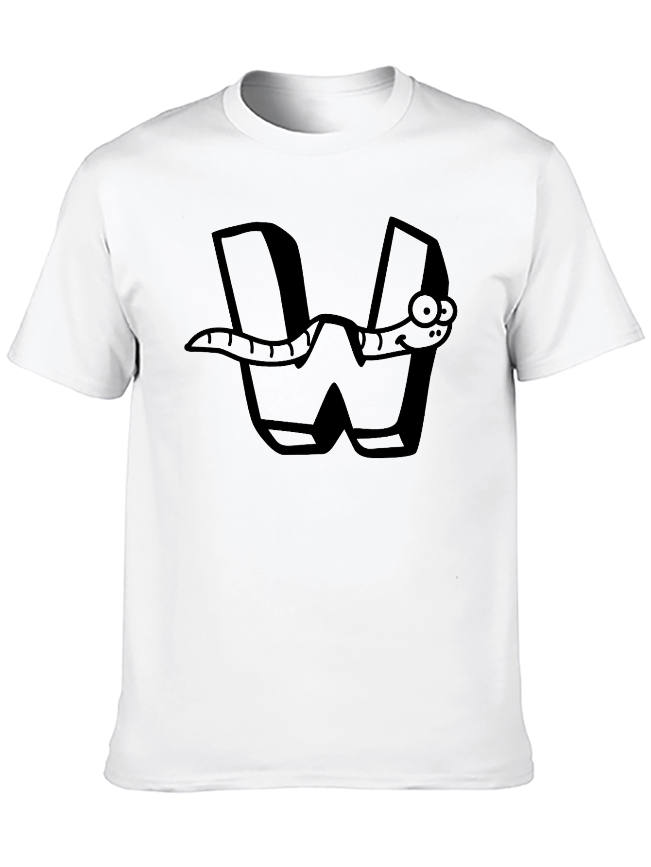 Worm Letter W Graphic Print T-Shirt