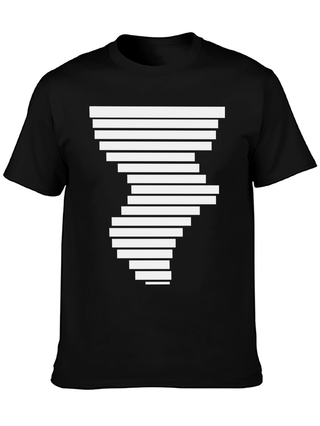 Abstract Geometric Pattern Black T-Shirt for Men