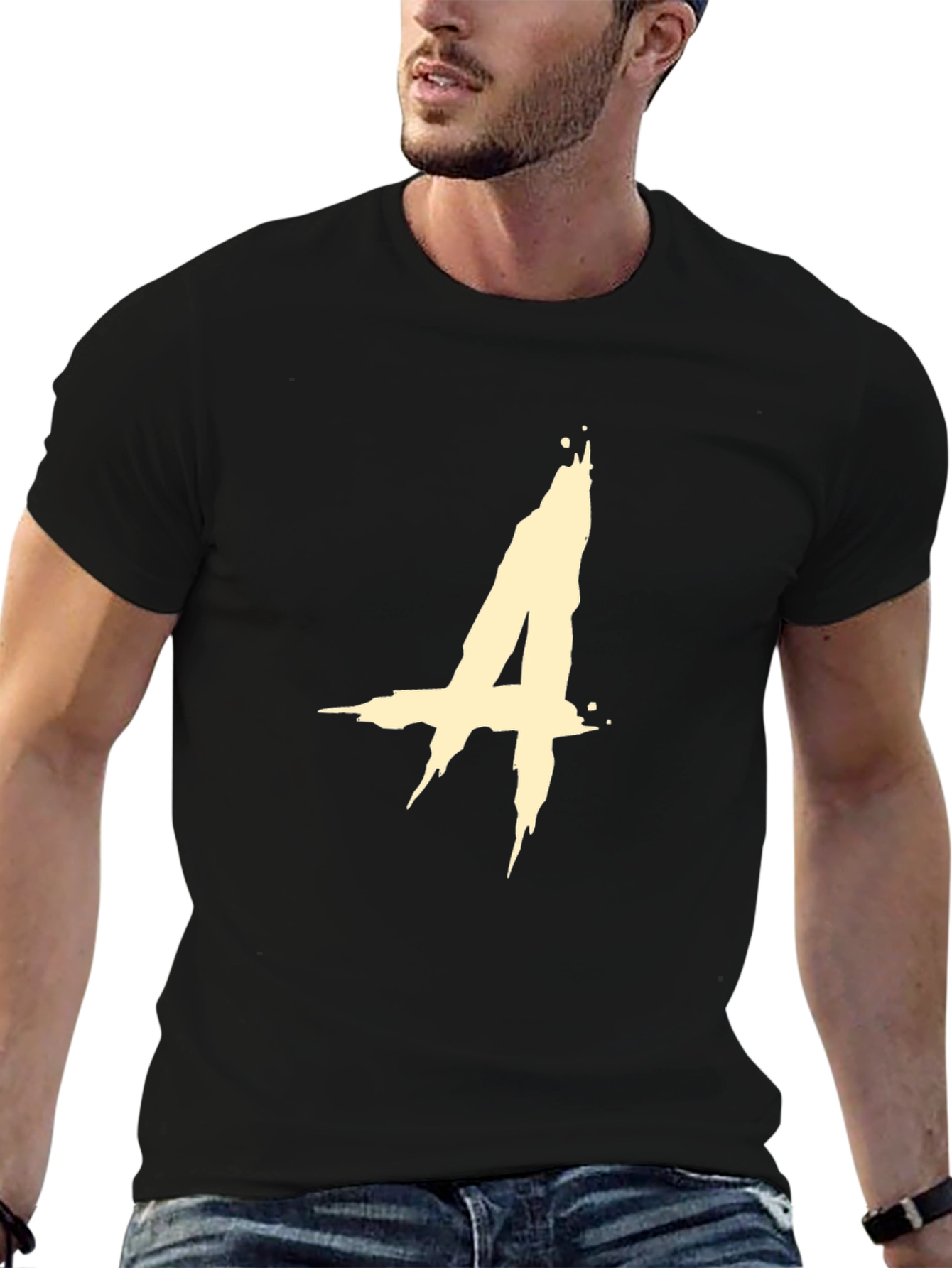 Abstract A Graphic Black T-Shirt