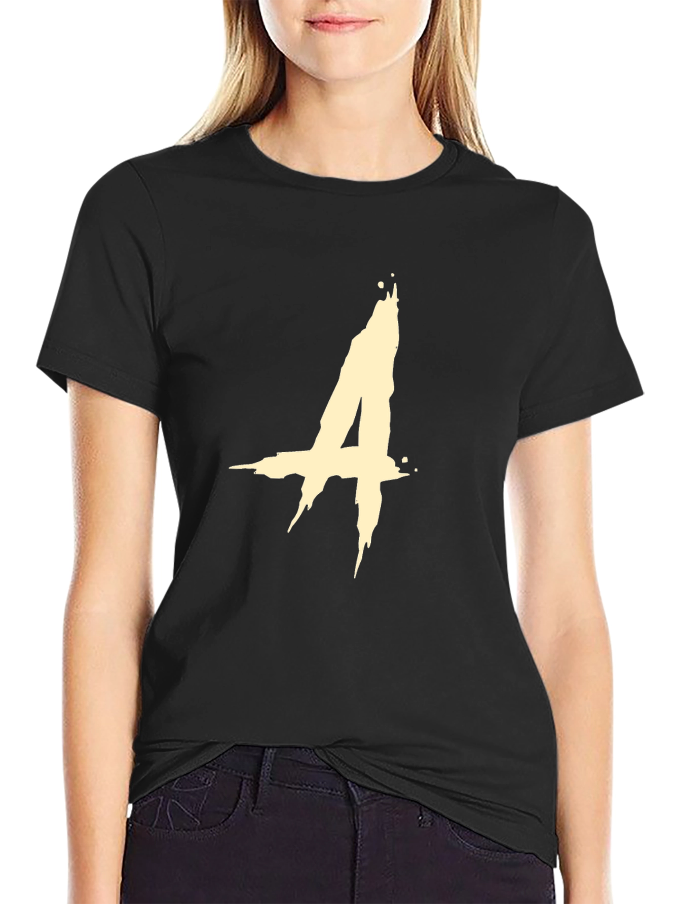 Abstract A Graphic Black T-Shirt