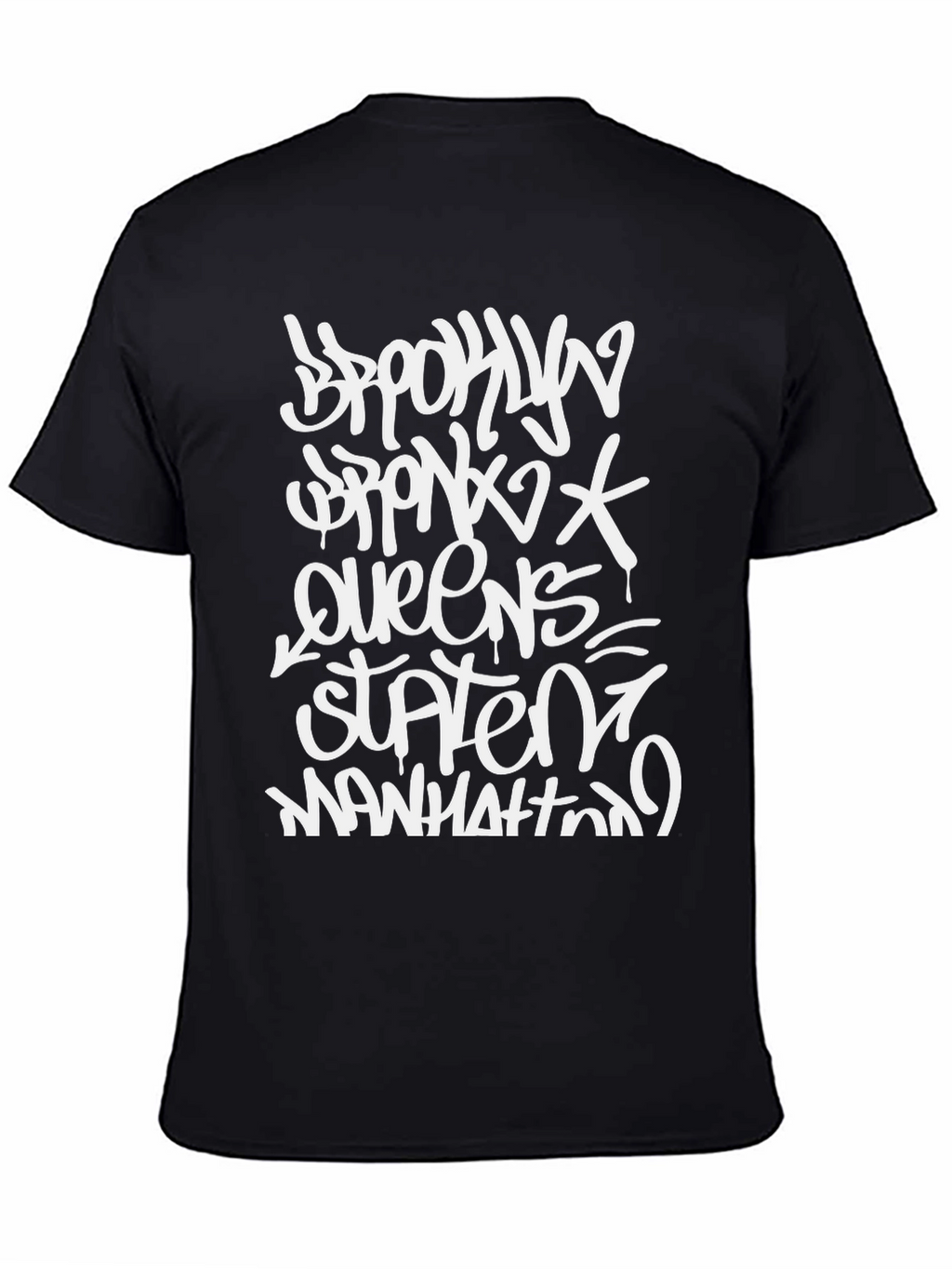 NYC Boroughs Graffiti Style Black T-Shirt