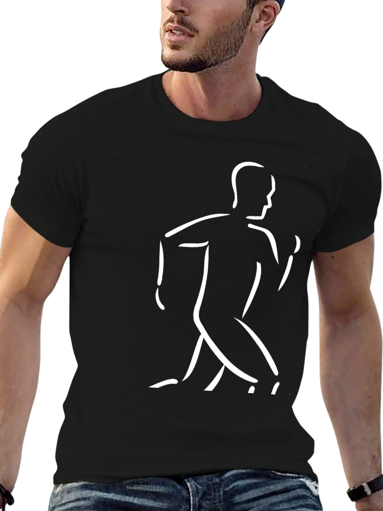 Running Man Graphic Tee - Black