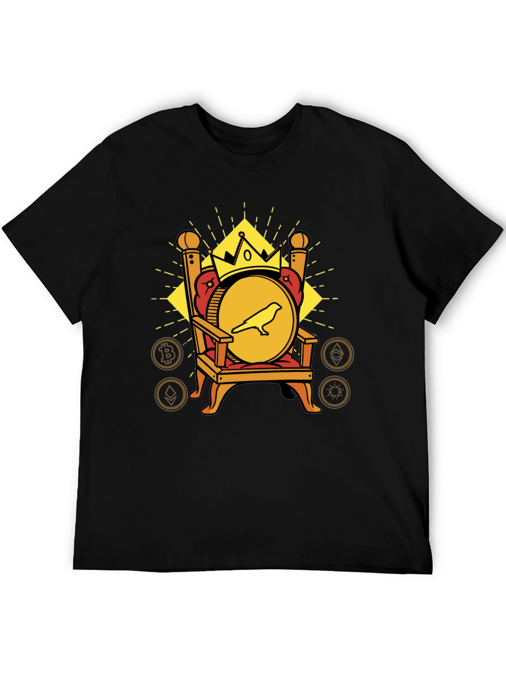 Crypto King T-Shirt - Crow on Throne