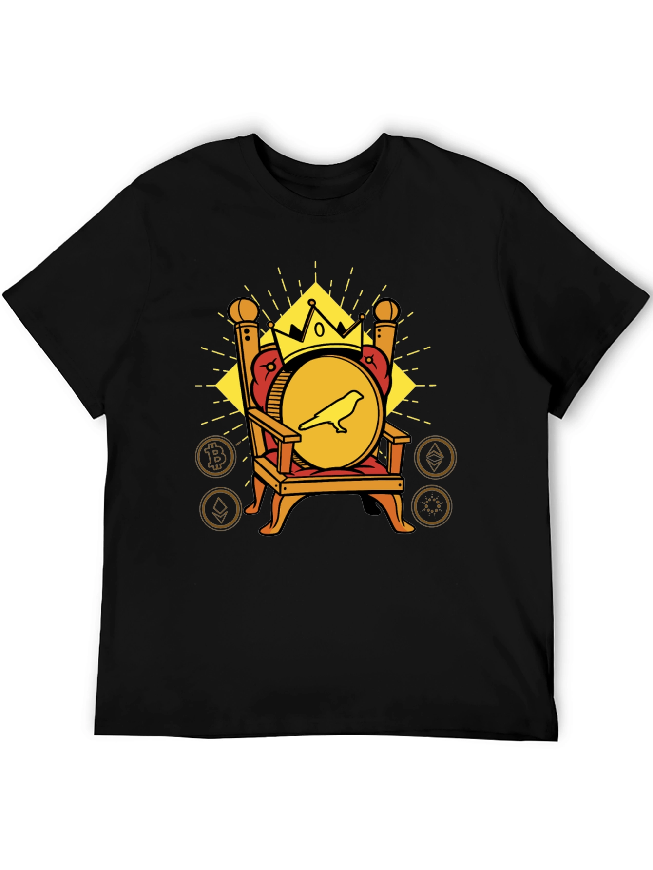 Crypto King T-Shirt - Crow on Throne