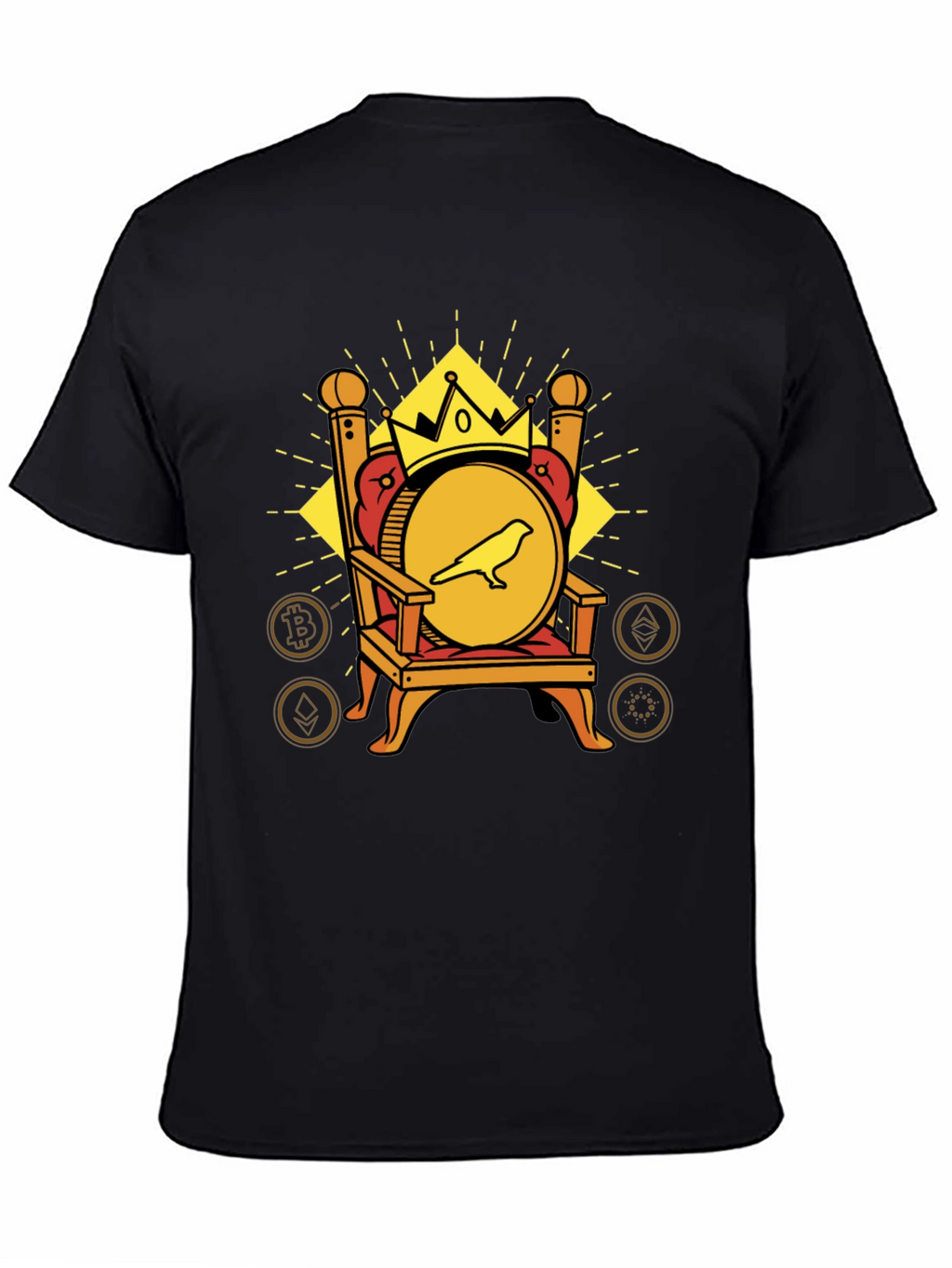 Crypto King T-Shirt - Crow on Throne