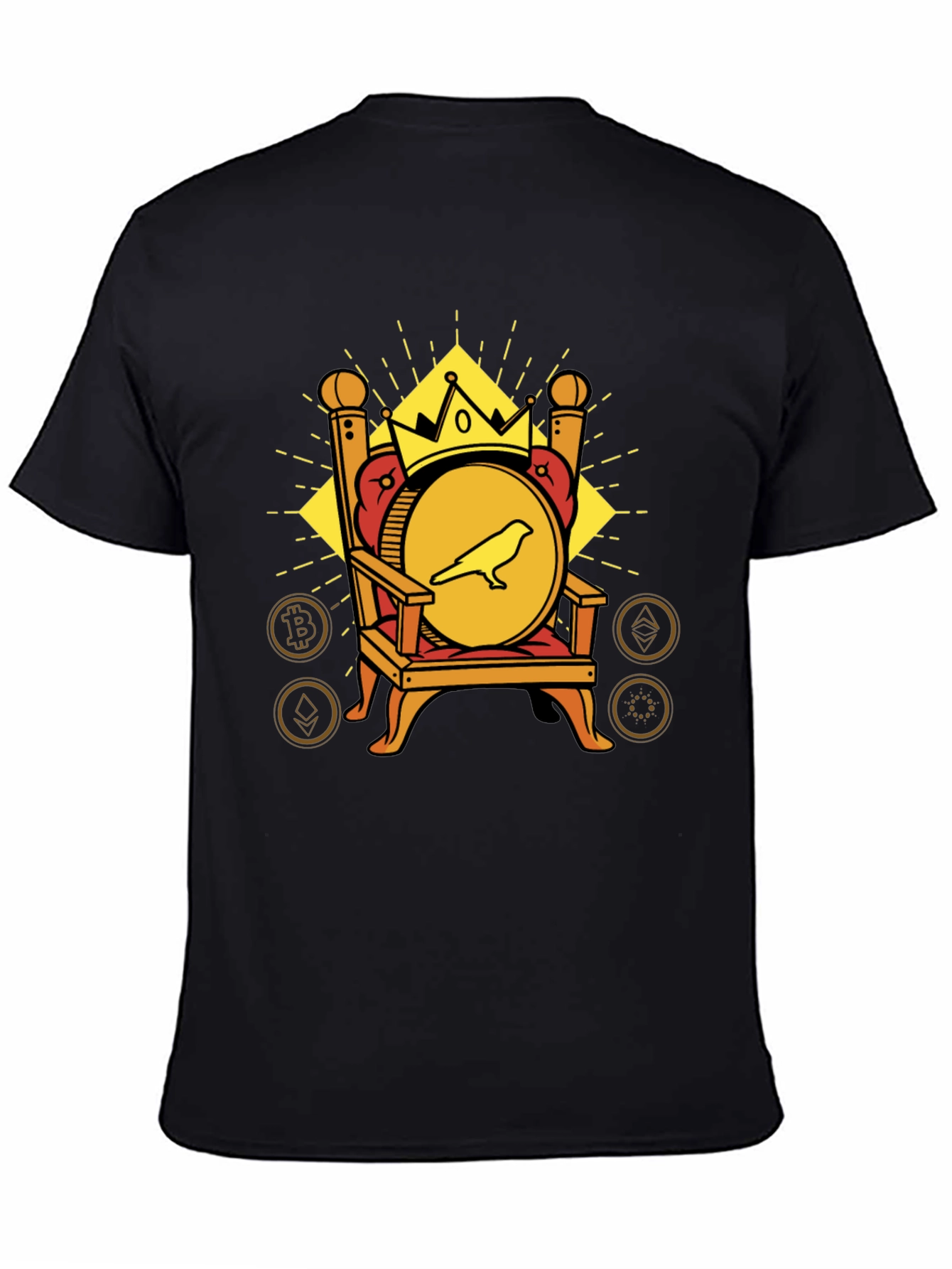 Crypto King T-Shirt - Crow on Throne
