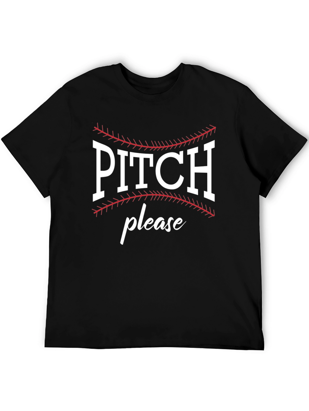 Pitch Please Baseball Graphic Tee - Black