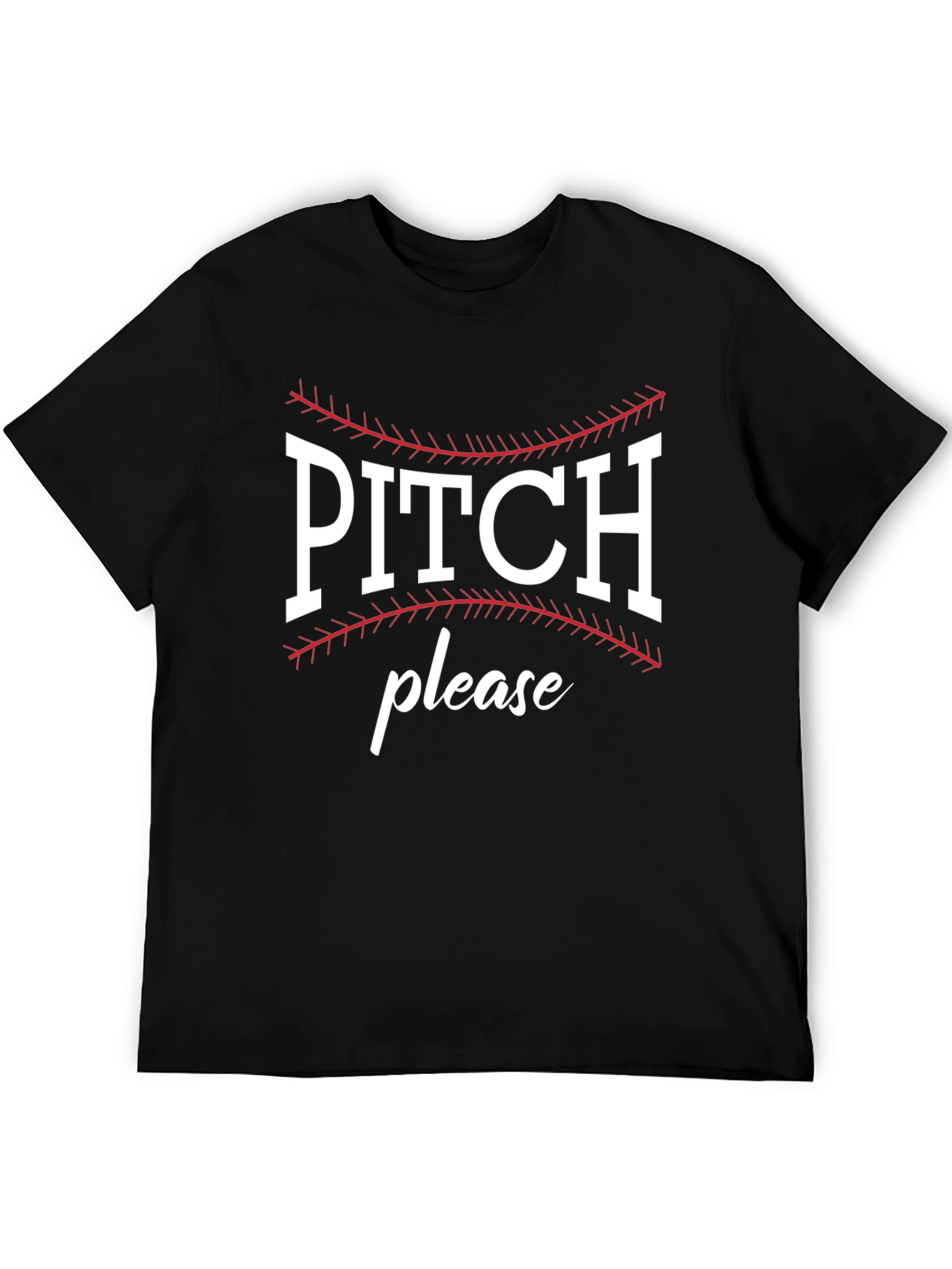 Pitch Please Baseball Graphic Tee - Black