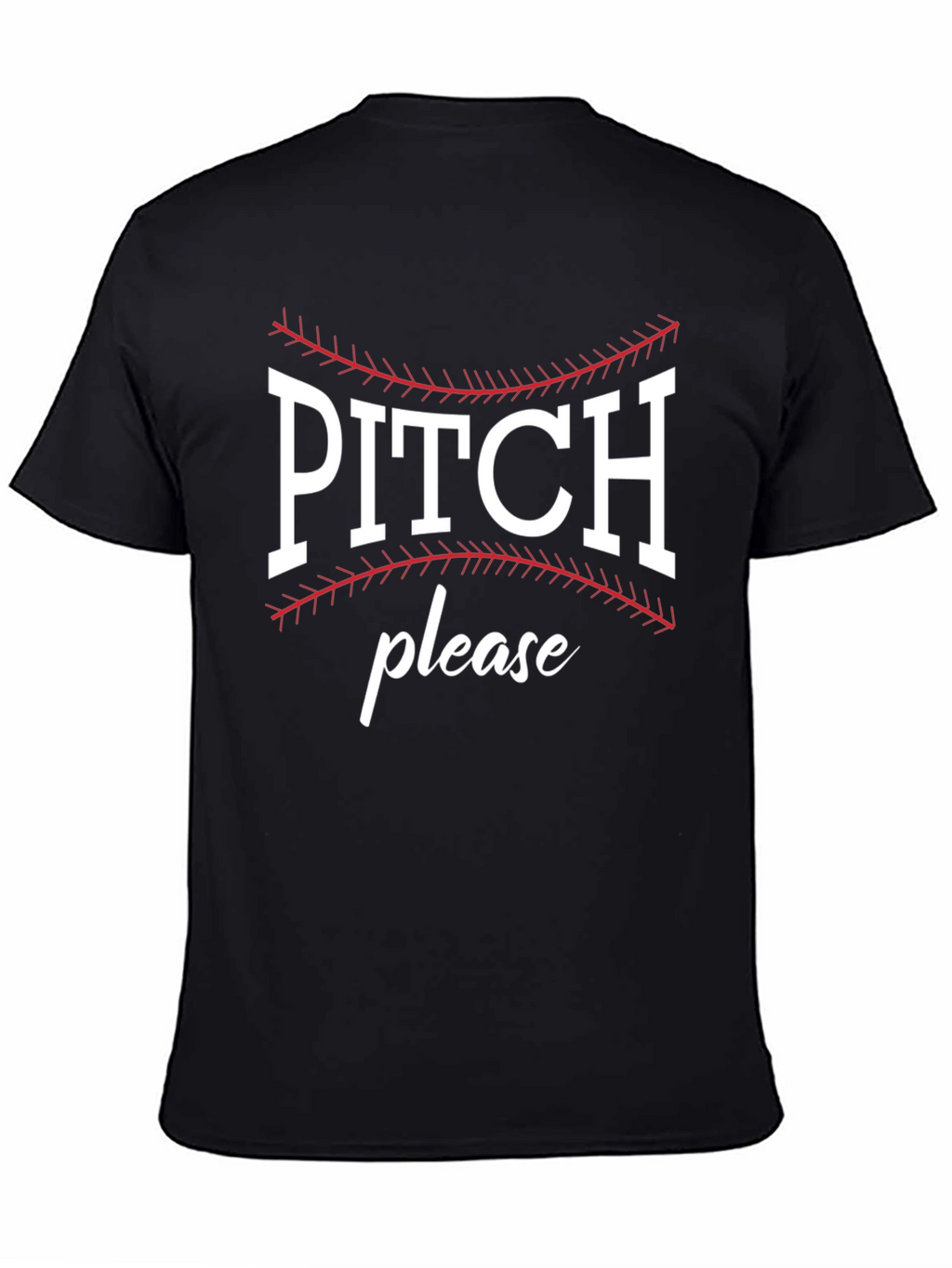 Pitch Please Baseball Graphic Tee - Black