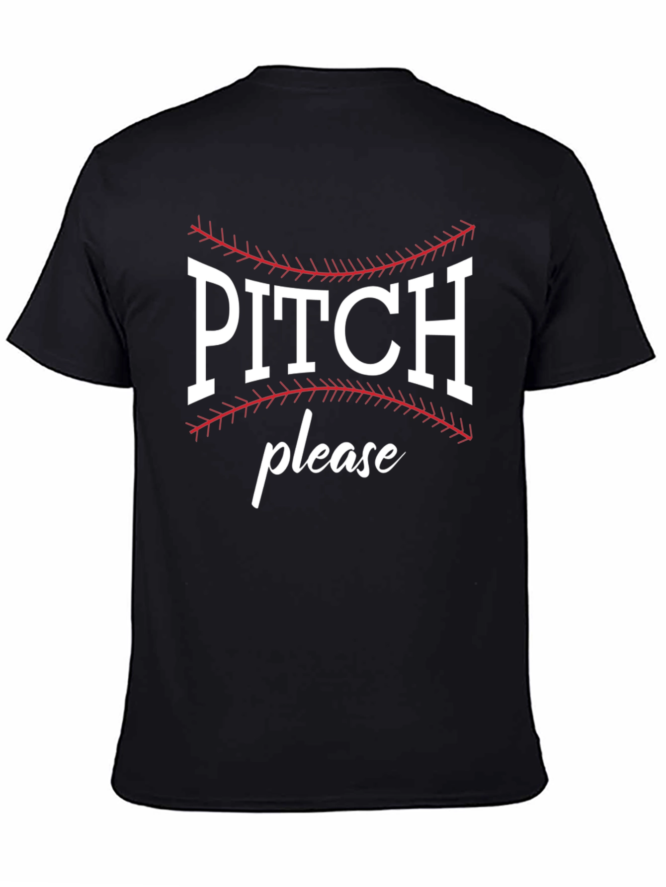 Pitch Please Baseball Graphic Tee - Black