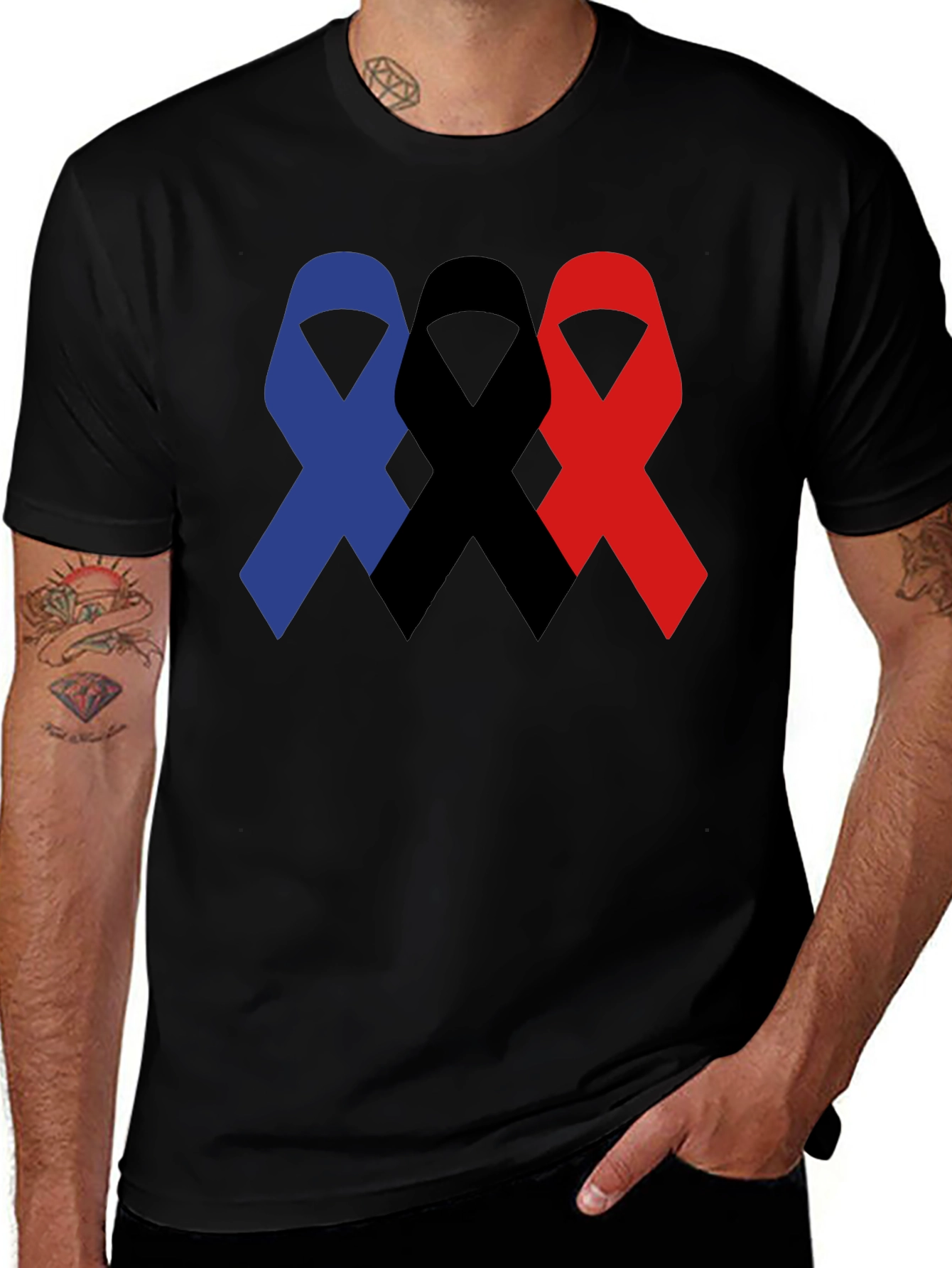 Ribbon Trio T-Shirt - Awareness & Support
