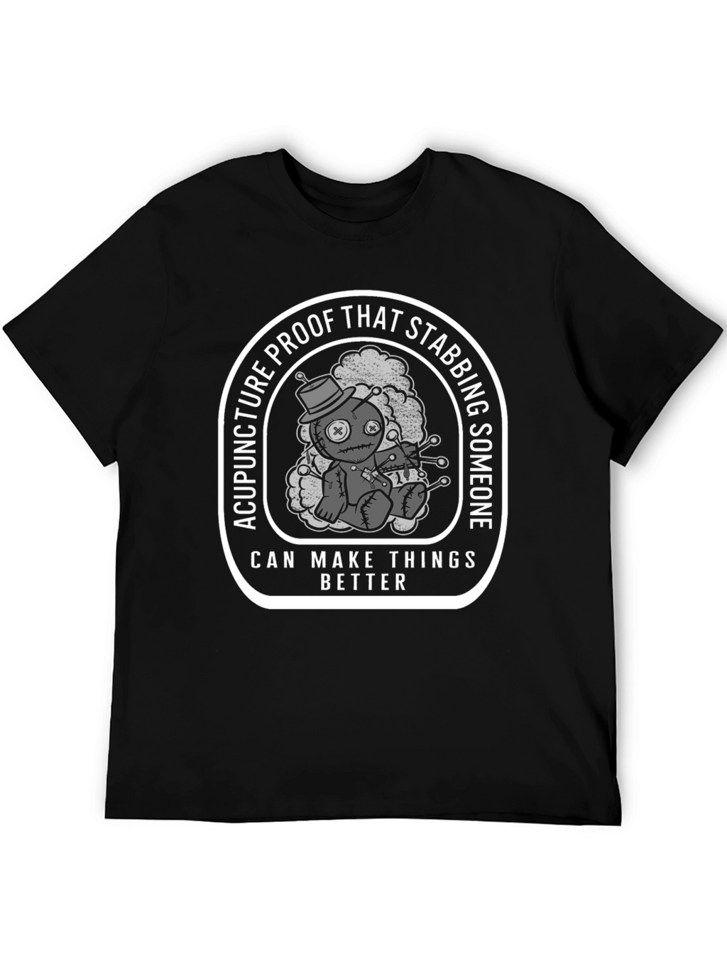 Acupuncture Proof Stabbing Voodoo Doll Graphic Tee