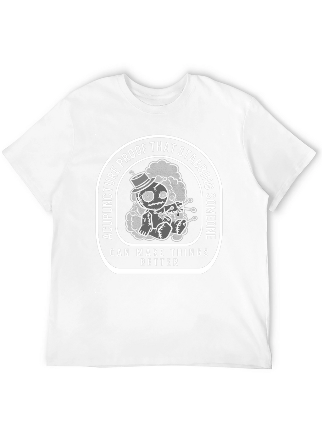 Acupuncture Proof Stabbing Voodoo Doll Graphic Tee