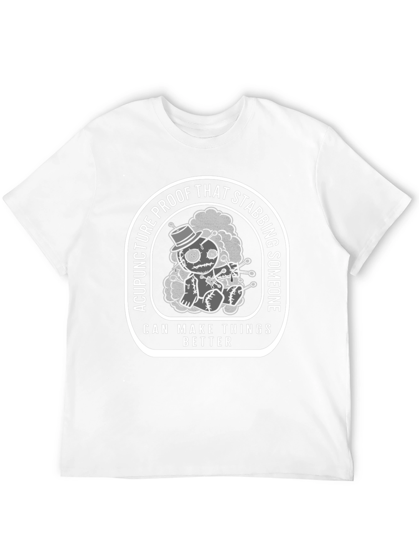 Acupuncture Proof Stabbing Voodoo Doll Graphic Tee